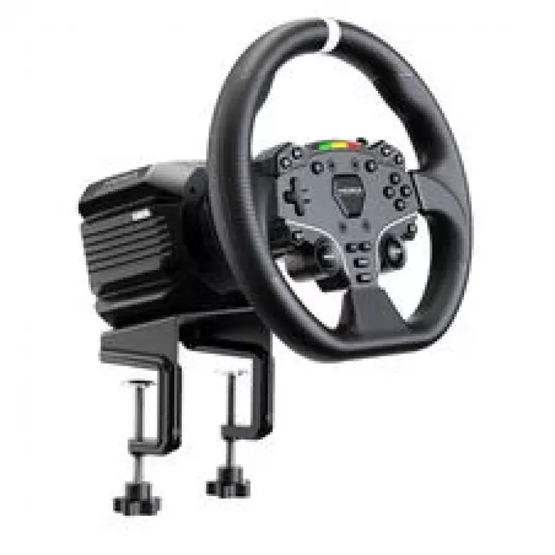 Simulador de corridas MOZA R5 Pro - Base de volante Direct Drive de 5,5 Nm, volante de couro de 11 polegadas, conjunto de 2 pedais