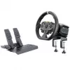 Simulador de corridas MOZA R5 Pro - Base de volante Direct Drive de 5,5 Nm, volante de couro de 11 polegadas, conjunto de 2 pedais