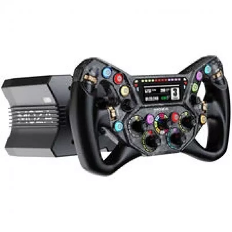 Volante Moza Racing KS Pro - Volante de sim racing em fibra de carbono de 300mm com botões RGB e patilhas magnéticas