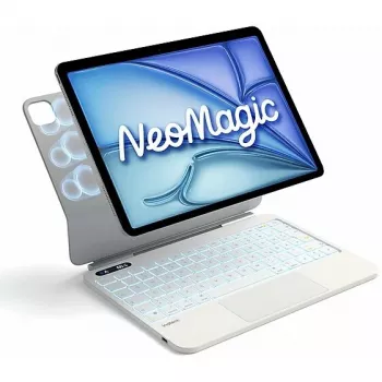Capa com teclado magnética Inateck NeoMagic KB903-11A para iPad Air 11 / iPad Pro 11, QWERTZ, Branco-leite