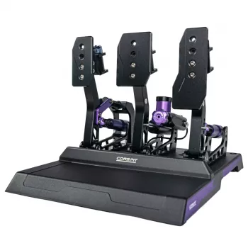 Conjunto de 3 pedais Conspit CPP-Lite com travão Load-Cell, acelerador e embraiagem de efeito Hall, alumínio CNC, USB, PC