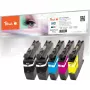 Multipack de tinta PEACH PI500-430 Compatível com Brother LC-421 (Preto, Ciano, Magenta, Amarelo) - pack de 4