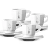 Conjunto de chávenas de café Bialetti RTATZ402, 4 peças, porcelana branca, 75 ml