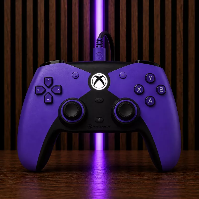 Hyperkin Competitor Comando com fios para Xbox Series X|S, Xbox One e PC - roxo