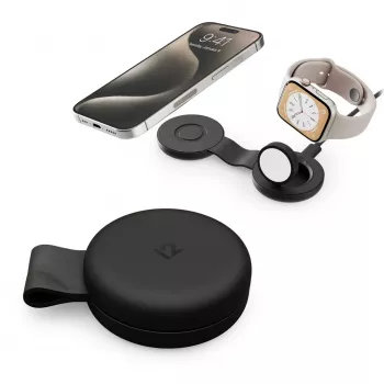 Twelve South ButterFly SE Carregador Qi2 MagSafe 2-em-1 para iPhone e Apple Watch, preto