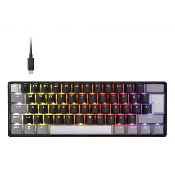 Teclado de gaming Corsair CLIPPER PRO MINI 60 Hall Effect 60% com fios USB Interruptores Magnéticos QWERTZ Preto
