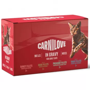 Sacos de comida húmida Carnilove para gatos com molho Multipack 12x85g