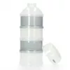 Dispensador de leite em pó Alecto BF-4 com 3 compartimentos, sem BPA, à prova de fugas, branco/transparente