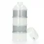 Dispensador de leite em pó Alecto BF-4 com 3 compartimentos, sem BPA, à prova de fugas, branco/transparente