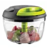 KHE KOHE Picador de legumes 600 ml com corda, 3 lâminas de aço inoxidável, Verde e Preto