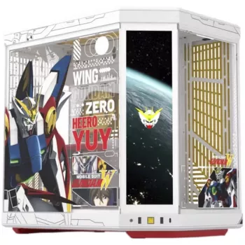 HYTE Y70 Touch Infinite Gundam Wing Edition Caixa Mid-Tower, vidro temperado duplo, ecrã tátil 4K, Branco