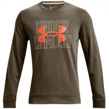 Sweatshirt Under Armour UA Rival Terry Logo Crew para homem verde-floresta