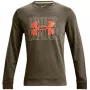 Sweatshirt Under Armour UA Rival Terry Logo Crew para homem verde-floresta