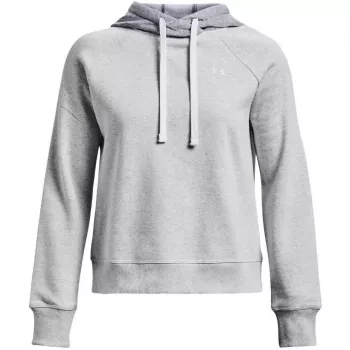 Hoodie Under Armour Rival Fleece Colourblock para mulher Mod Gray/branco