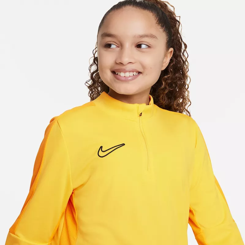 Nike Dri-FIT Academy 23 Drill Top SS Criança Top de Treino de Futebol Opti Amarelo/Preto XS