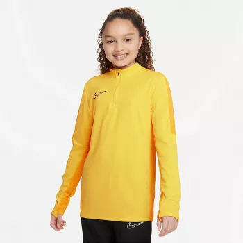 Nike Dri-FIT Academy 23 T-shirt de Treino Criança com Fecho de Correr Curto Opti Amarelo/Preto L