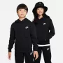 Nike Sportswear Club Fleece sweatshirt com capuz e fecho completo para criança preto FD3000 010 M
