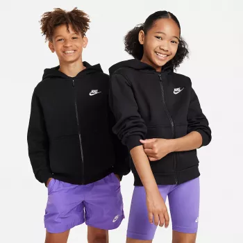 Nike Sportswear Club Fleece sweatshirt com capuz para criança preto FD3004-010 tamanho S