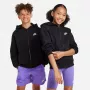 Nike Sportswear Club Fleece sweatshirt com capuz para criança preto FD3004-010 tamanho S
