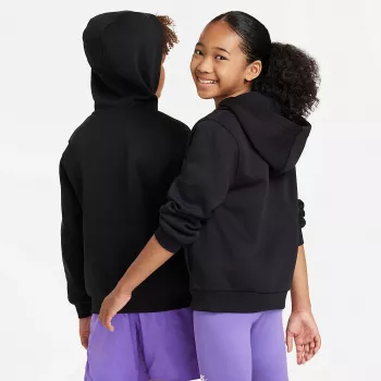 Nike Sportswear Club Fleece sweatshirt com capuz para criança preto FD3004-010 tamanho S