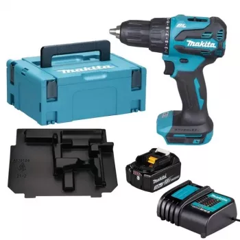 Makita DHP490SF1J 18V LXT aparafusadora de impacto sem escovas com bateria 3.0Ah, carregador e mala Makpac