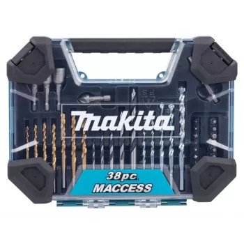 Makita E-22573 conjunto de 38 pontas de broca e aparafusar com brocas HSS-G, madeira e pedra