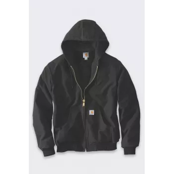 Carhartt J140 Firm Duck Active casaco - casaco de trabalho homem com forro de flanela acolchoado, preto