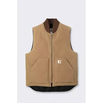 Carhartt V01 Firm Duck colete isolado homem, Carhartt Brown