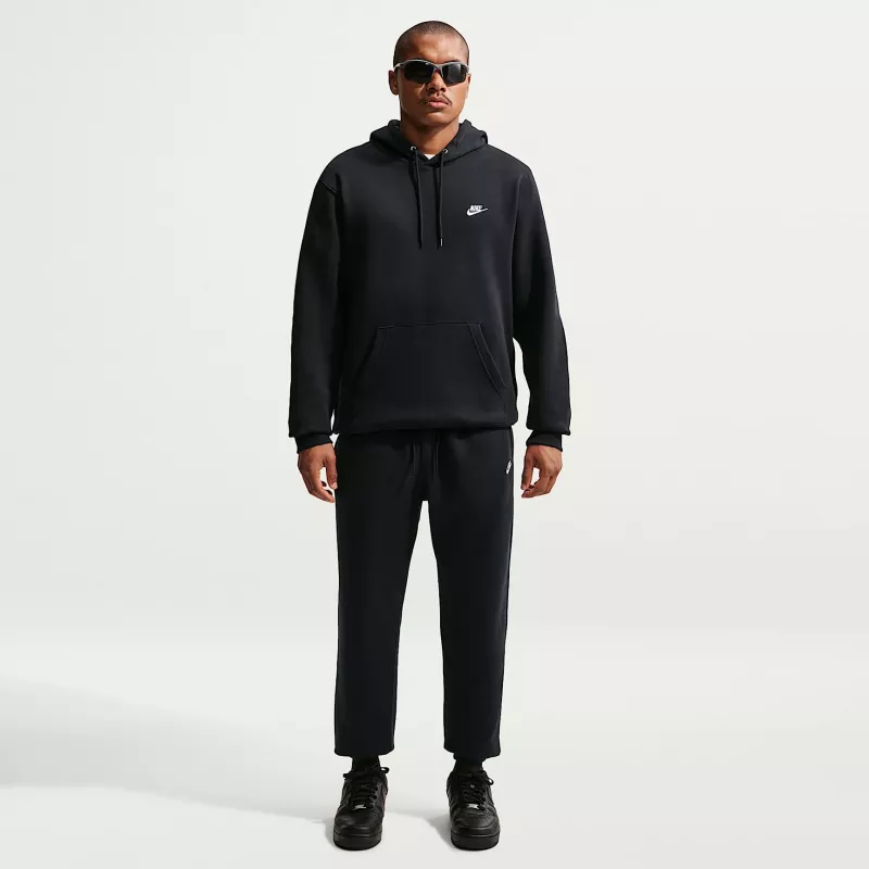 Nike Club Fleece sweatshirt com capuz homem preto FN3859 010 tamanho S