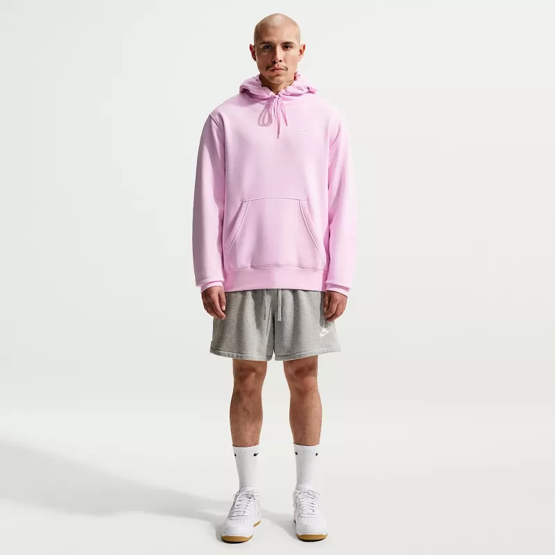 Sweatshirt com capuz Nike Club Fleece para homem Rosa claro FN3859-663 tamanho L