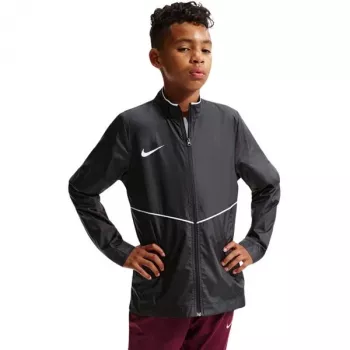 Nike Park 26 Casaco Impermeável de Chuva para Criança com Fecho Completo e Capuz - Preto, Tamanho L