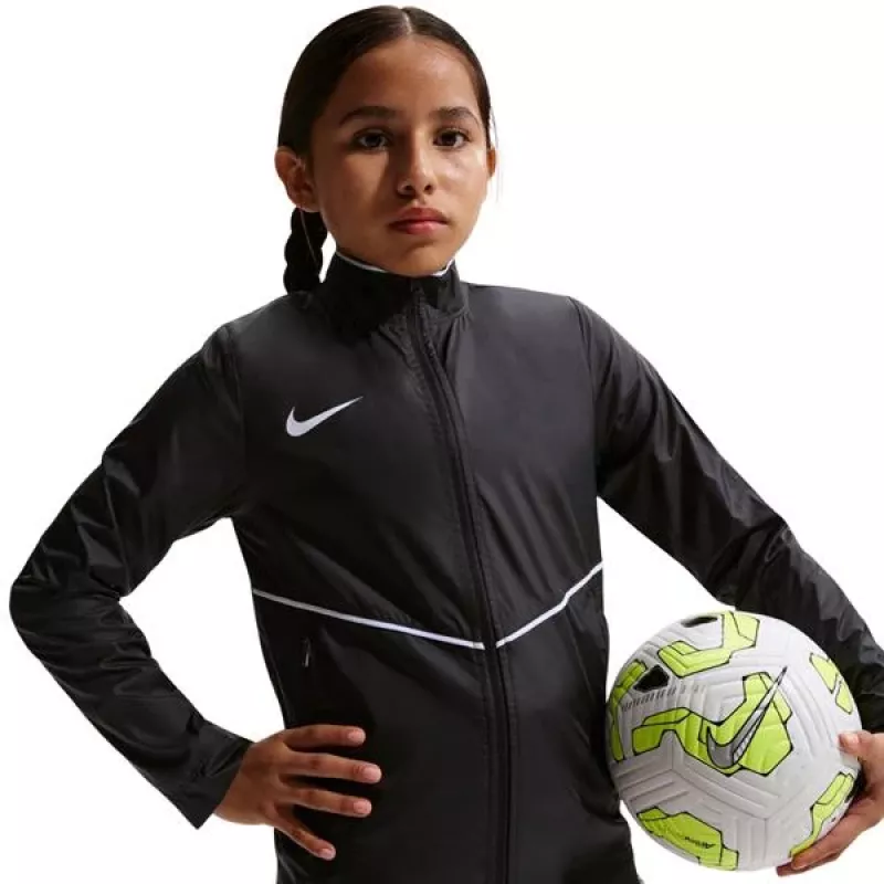 Nike Park 26 Casaco Impermeável de Chuva para Criança com Fecho Completo e Capuz - Preto, Tamanho L