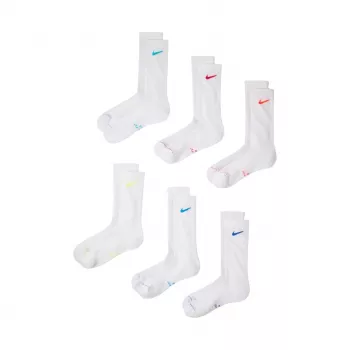Meias Nike Everyday Elevated Pack de 6 Crew Branco 35-37.5