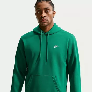 Sweatshirt com Capuz Nike Club Fleece Homem Verde-malaquite Tamanho S