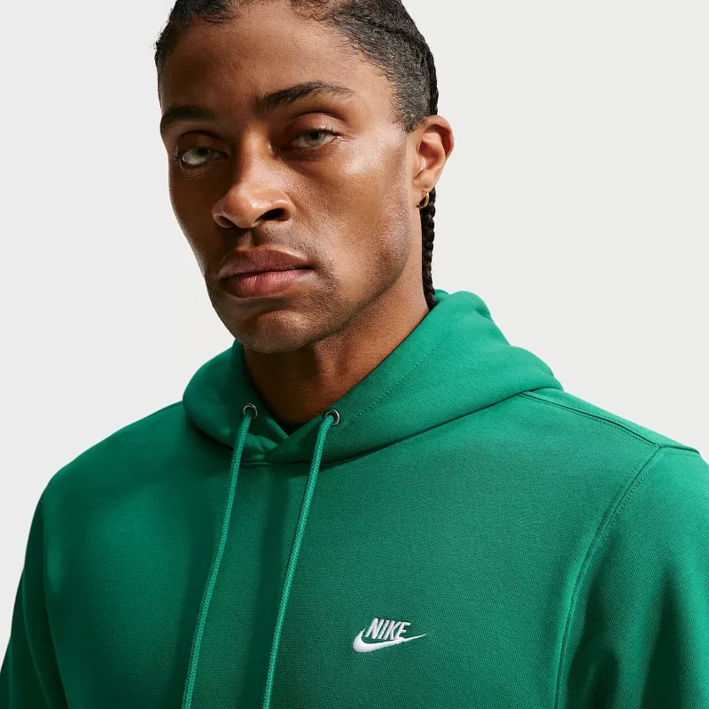 Sweatshirt com Capuz Nike Club Fleece Homem Verde-malaquite Tamanho S