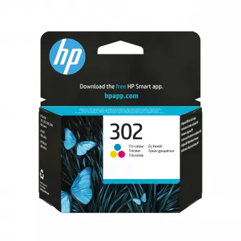 HP 302 Tinteiro Original, tricolor (ciano, magenta, amarelo) - Rendimento padrão