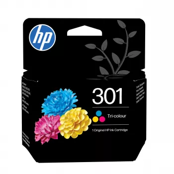 HP 301 Tinteiro Original (Tricolor, Ciano, Magenta, Amarelo) - Rendimento padrão