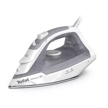 Ferro de engomar a vapor Tefal Easygliss Eco FV5782 com base Durilium Airglide, 2800 W, golpe de vapor 260 g/min, modo Eco, preto/verde