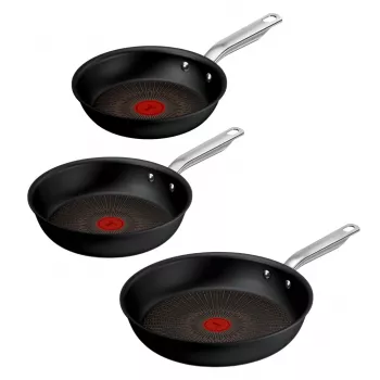 Conjunto de frigideiras Tefal Experience em alumínio, 3 peças, preto, 20/24/28 cm