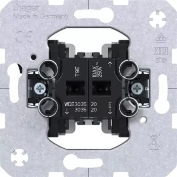 Hager WDE303520 interruptor de estore/persiana com bloqueio mecânico e elétrico, branco polar