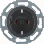 Hager WTS1100BG Witty tomada SCHUKO com terminais de encaixe, moldura de vidro, preto brilhante