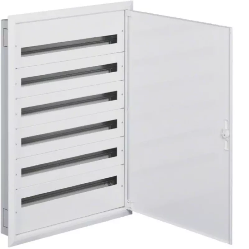 HAGER FW636FT Quadro de distribuição embutido, 6 filas, 216 módulos, bornes PE/N, IP30, branco