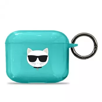 Karl Lagerfeld KLA3UCHFL Capa para AirPods 3 azul Choupette