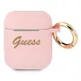GUESS GUA2SSSI Capa AirPods 1/2 Rosa Silicone Vintage Script