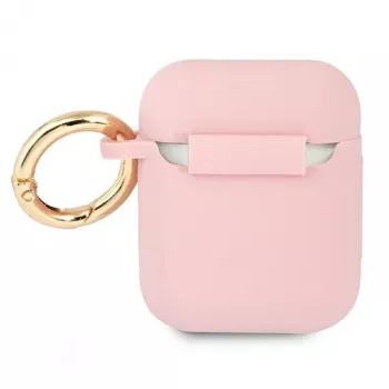 GUESS GUA2SSSI Capa AirPods 1/2 Rosa Silicone Vintage Script