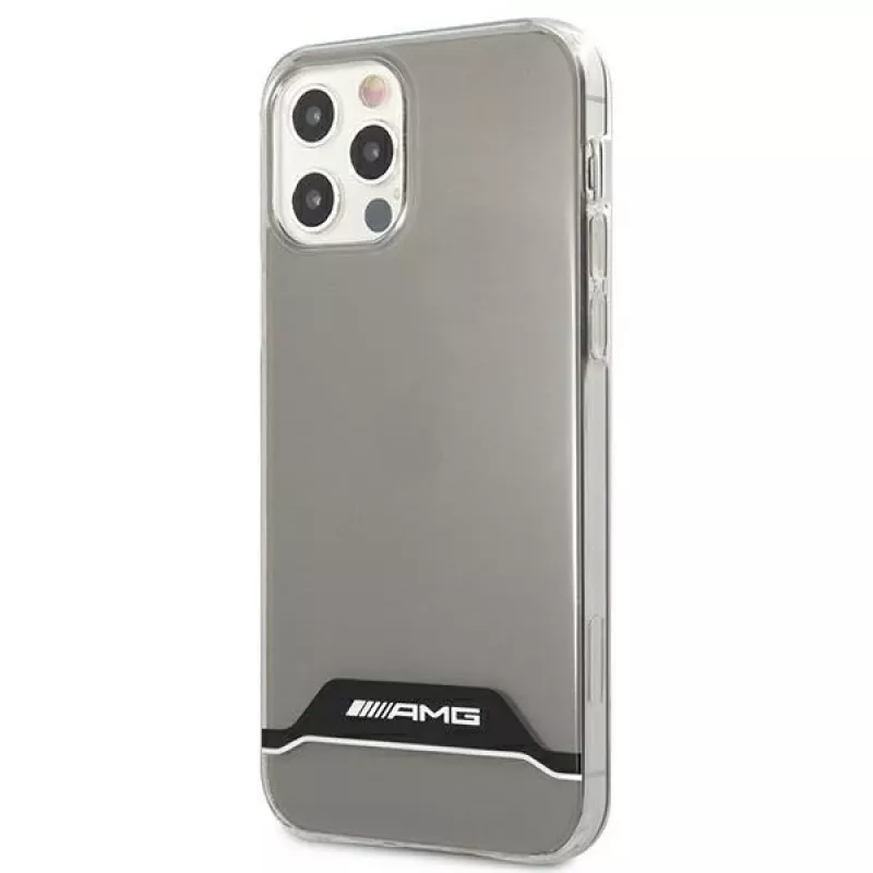 AMG AMHCP12MTCBW Capa Rígida Transparente para iPhone 12/12 Pro Eletrogalvanizado Preto e Branco