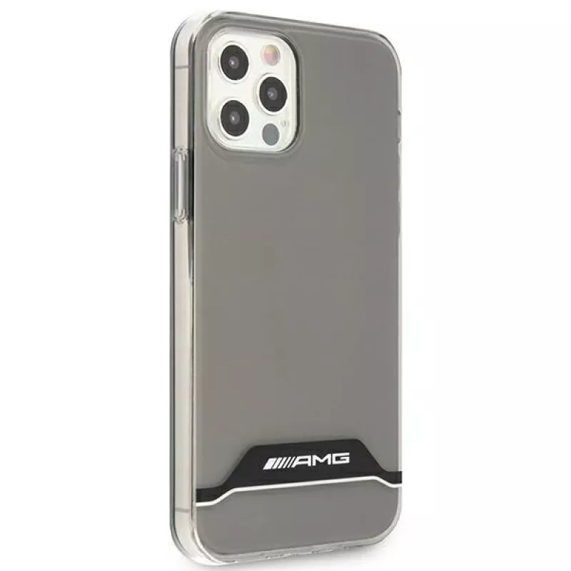 AMG AMHCP12MTCBW Capa Rígida Transparente para iPhone 12/12 Pro Eletrogalvanizado Preto e Branco