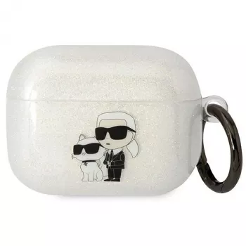 Karl Lagerfeld KLAPHNKCTGT Capa AirPods Pro Transparente Glitter Karl & Choupette