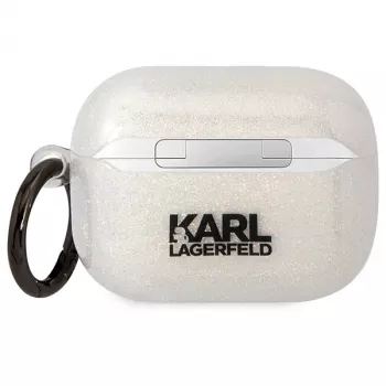 Karl Lagerfeld KLAPHNKCTGT Capa AirPods Pro Transparente Glitter Karl & Choupette