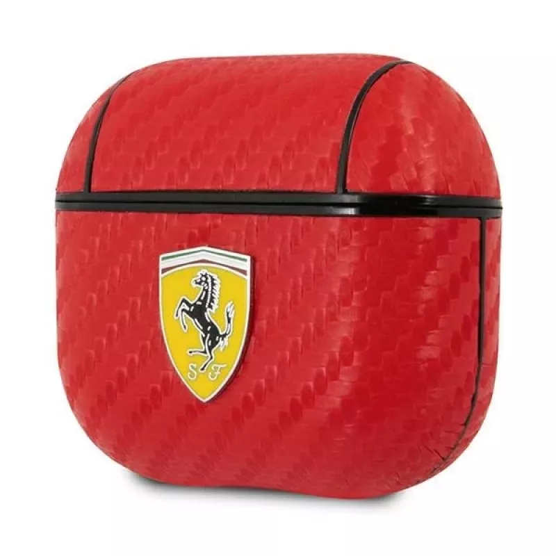 Ferrari FESA3CARE On Track Capa AirPods 3 Vermelha PU Carbono